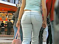 There's nothing like a round yummy butt in hot sexy jeans to make my day! Even the chick's boyfriend is not a reason not to make a hot video